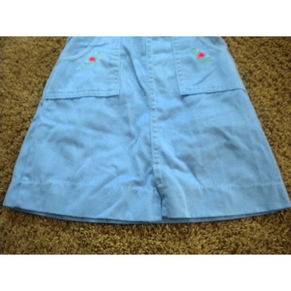 Vintage Carters Soft Denim Overall Dress Floral Pockets Size 5 (vc2) - Picture 3 of 5